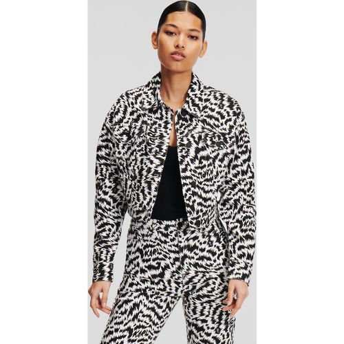 Zebra-print Denim Jacket, Woman, /, Size: M - Karl Lagerfeld - Modalova