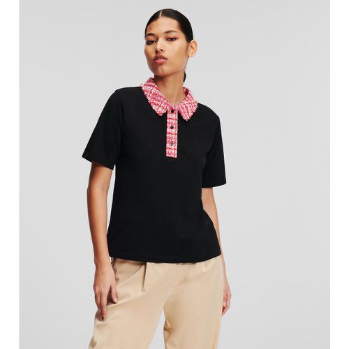 Bouclé Polo Shirt, Woman, , Size: XXL - Karl Lagerfeld - Modalova