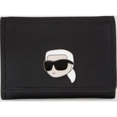 Ikon Pin Small Leather Wallet, Woman, , Size: One size - Karl Lagerfeld - Modalova