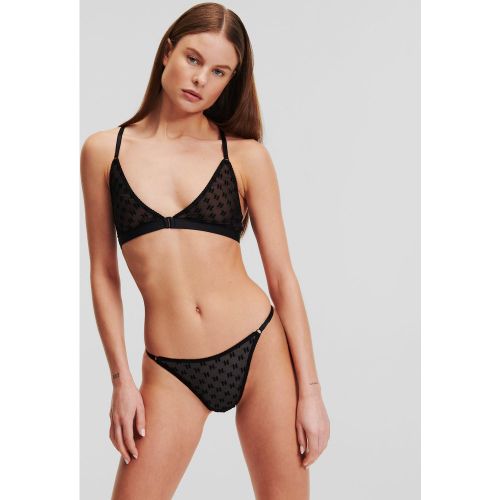 Monogram Mesh Triangle Bra, Woman, , Size: L - Karl Lagerfeld - Modalova