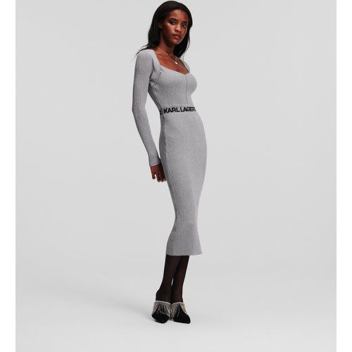 Lurex Long-sleeved Karl Logo Knit Dress, Woman, , Size: S - Karl Lagerfeld - Modalova