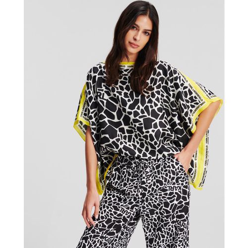 Giraffe-print Silk Tunic Shirt, Woman, /, Size: S/M - Karl Lagerfeld - Modalova