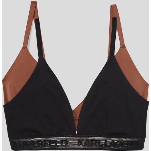 Ultra-light Karl Logo Triangle Bra - 2 Pack, Woman, & , Size: XS - Karl Lagerfeld - Modalova