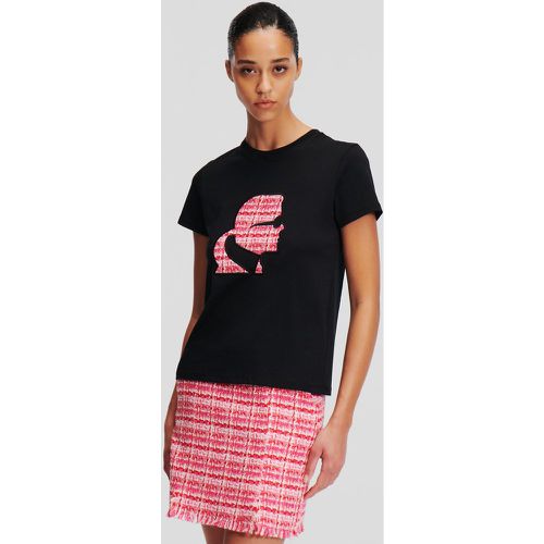 Bouclé Karl Profile T-shirt, Woman, , Size: XL - Karl Lagerfeld - Modalova