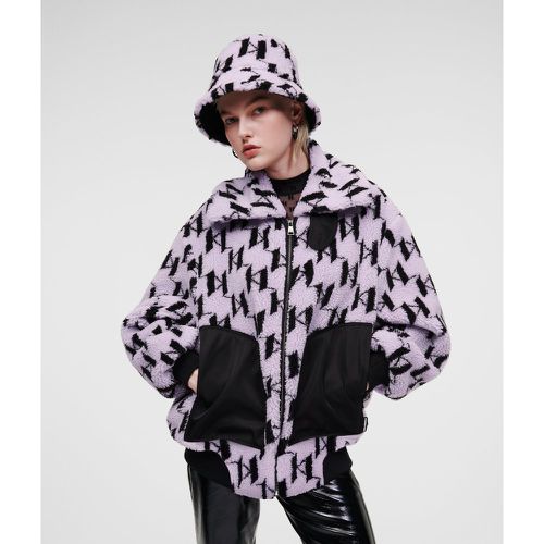 Kl Monogram Faux-shearling Bomber Jacket, Woman, , Size: XS - Karl Lagerfeld - Modalova