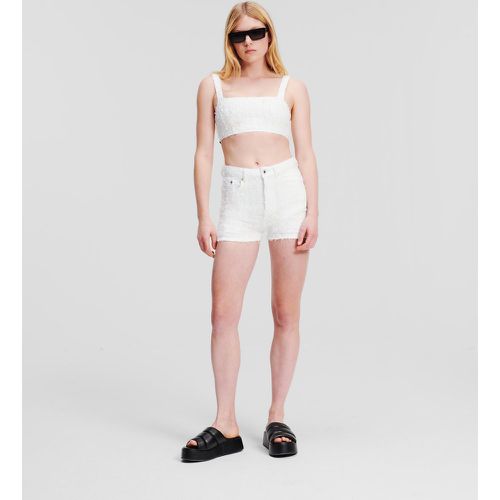 Klj High-waisted Bouclé Shorts, Woman, , Size: 25 - Karl Lagerfeld - Modalova