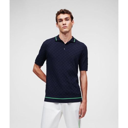 Kl Monogram Knitted Polo Shirt, Man, , Size: XS - Karl Lagerfeld - Modalova