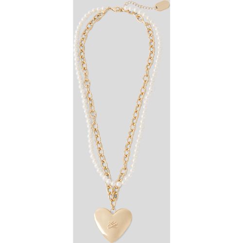 K/heart Pearls Necklace, Woman, , Size: One size - Karl Lagerfeld - Modalova