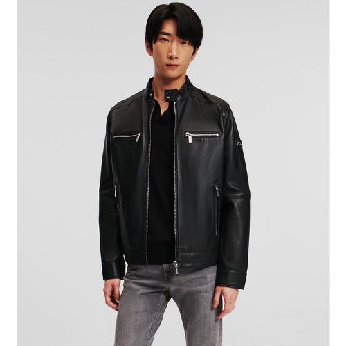 Zip-up Leather Jacket, Man, , Size: 50 - Karl Lagerfeld - Modalova