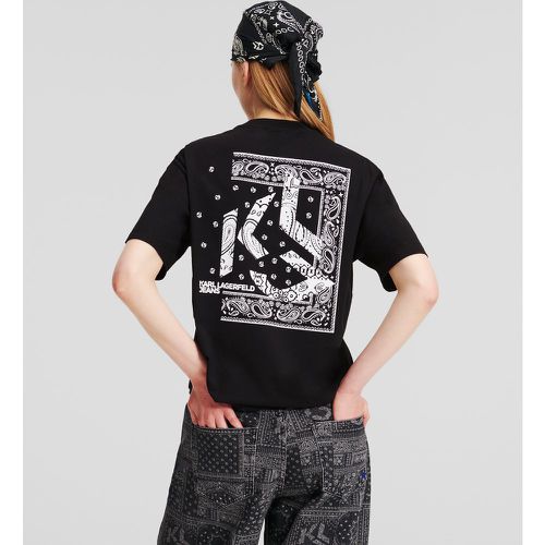 Klj Bandana-print T-shirt, Woman, , Size: XS - KL Jeans - Modalova