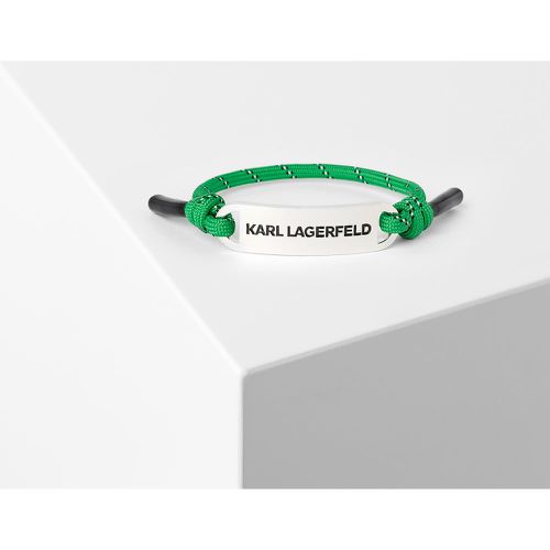 K/essential Woven Plaque Charm Bracelet, Man, , Size: One size - Karl Lagerfeld - Modalova