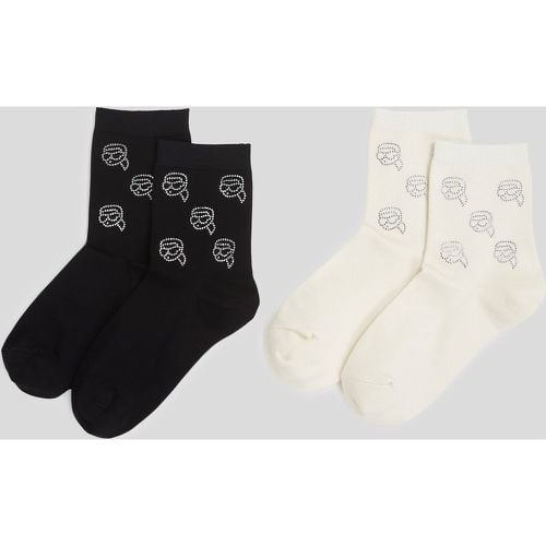 Ikon Rhinestone Socks – 2-pack, Woman, /, Size: One size - Karl Lagerfeld - Modalova