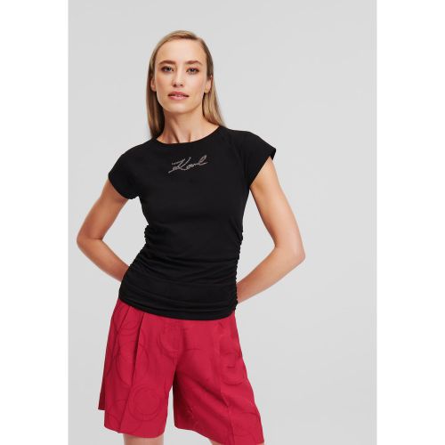 T-shirt Signature À Strass, , , Taille: L - Karl Lagerfeld - Modalova