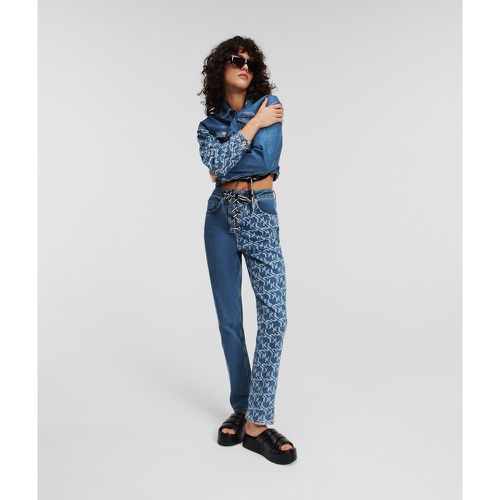 Klj Monogram High-rise Tapered Jeans, Woman, , Size: 2530 - Karl Lagerfeld - Modalova