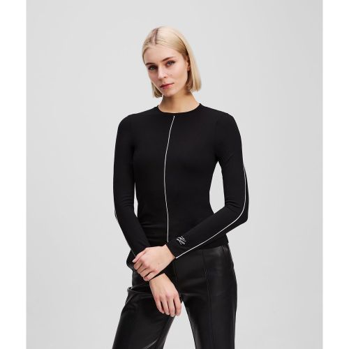 Contrast Piping Long-sleeved Top, , , Taille: L - Karl Lagerfeld - Modalova