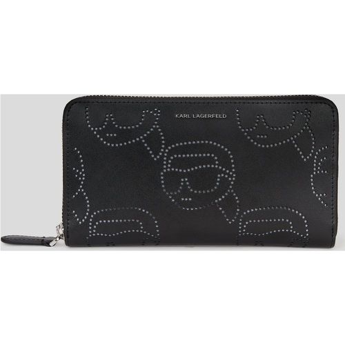 Ikon Perforated Continental Wallet, Woman, , Size: One size - Karl Lagerfeld - Modalova