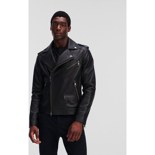 Leather Biker Jacket, Man, , Size: M - Karl Lagerfeld - Modalova