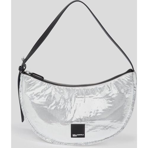 Klj Box Logo Metallic Half-moon Shoulder Bag, Woman, , Size: One size - Karl Lagerfeld - Modalova