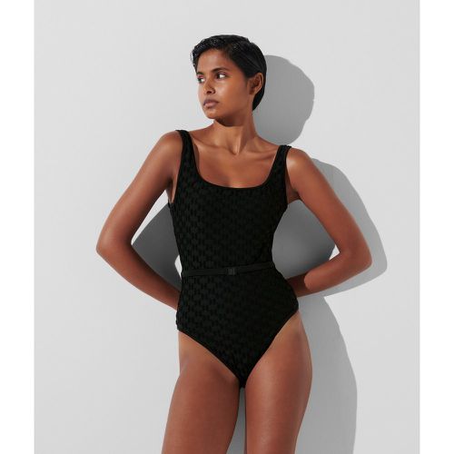Kl Monogram Belted Swimsuit, Woman, , Size: M - Karl Lagerfeld - Modalova