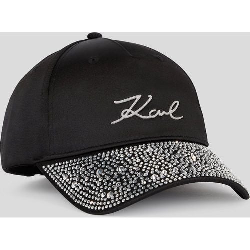 K/signature Rhinestone-visor Cap, Woman, , Size: One size - Karl Lagerfeld - Modalova