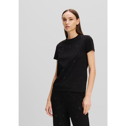 T-shirt Avec Strass Monogram, , , Taille: L - Karl Lagerfeld - Modalova