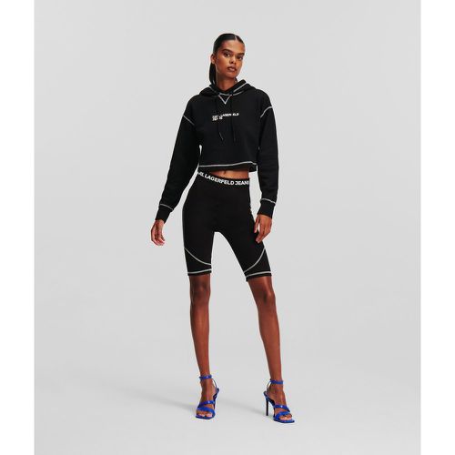Klj Contrast Stitch Biker Shorts, Woman, , Size: XL - Karl Lagerfeld - Modalova