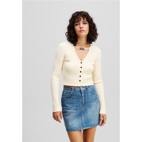 Cropped Cardigan, Woman, , Size: L - Karl Lagerfeld - Modalova