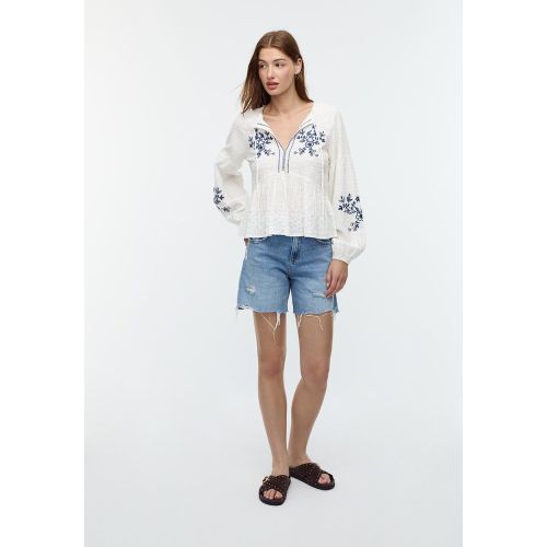 Blouse fluide brodée XS - Stradivarius - Modalova