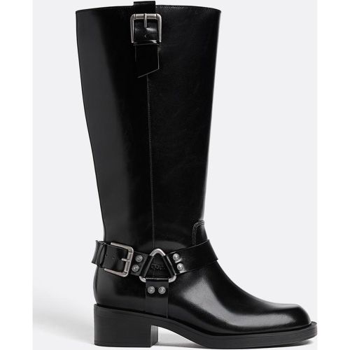 Bottes plates biker à boucles 35 - Stradivarius - Modalova