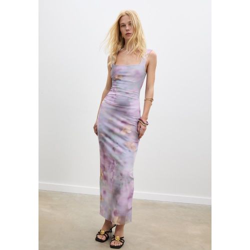 Robe longue en tulle imprimé XS - Stradivarius - Modalova