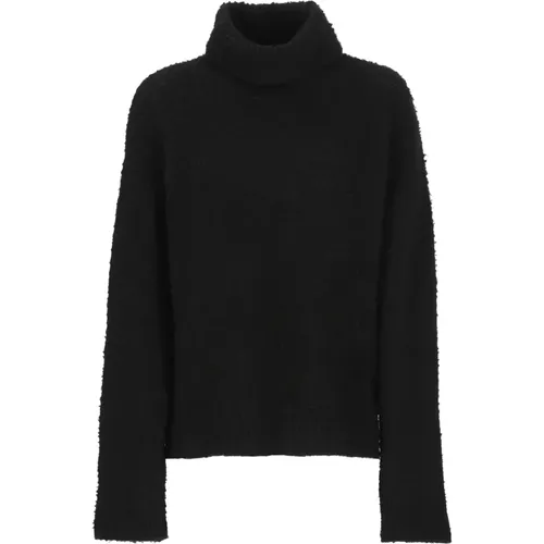 Schwarzer Wollmischung Rollkragenpullover , Damen, Größe: L - UMA WANG - Modalova