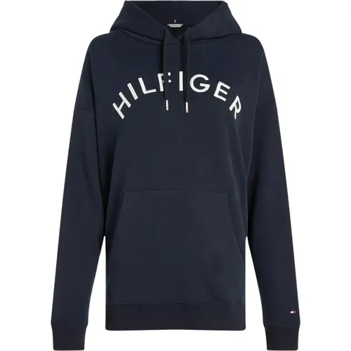 Hoodie with Front Logo , female, Sizes: L - Tommy Hilfiger - Modalova