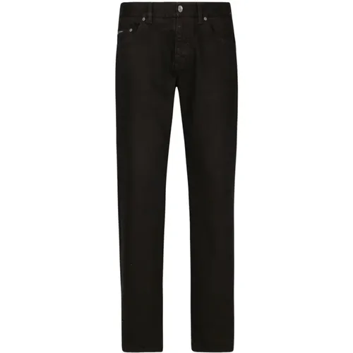 Schwarze Straight Leg Jeans , Herren, Größe: M - Dolce & Gabbana - Modalova