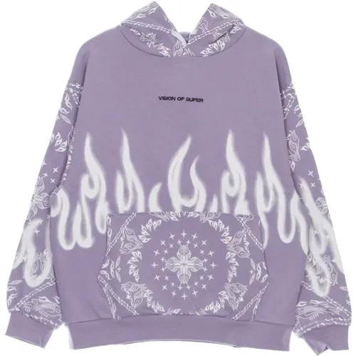 Bandana Print Leichter Hoodie Lila - VISION OF SUPER - Modalova