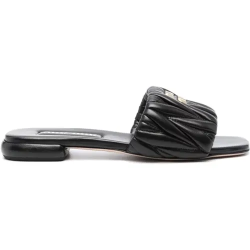 Schwarze Sandalen mit 3,5 cm Absatz - Miu Miu - Modalova