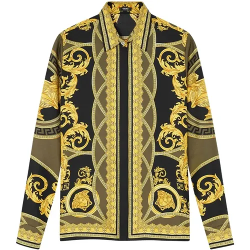 Grafikdruck Twill Hemd Versace - Versace - Modalova