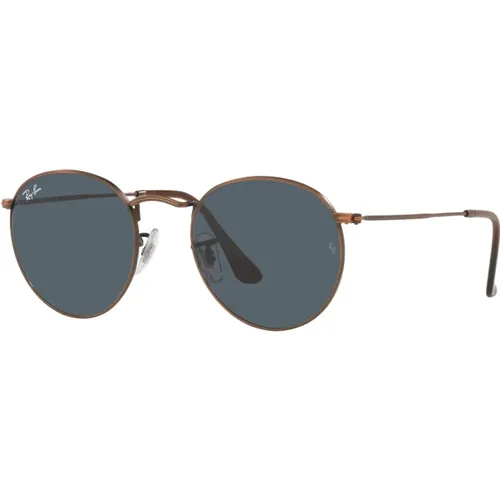 Round Metal Bronze Blue Sunglasses , unisex, Sizes: 47 MM, 53 MM - Ray-Ban - Modalova