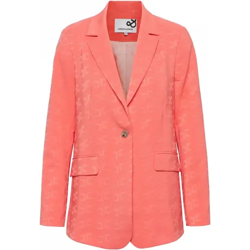 Komfort Jacquard Blazer Flamingo,Blazers - &Co Woman - Modalova