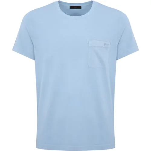 Blau Taschen T-shirt , Herren, Größe: L - Fay - Modalova