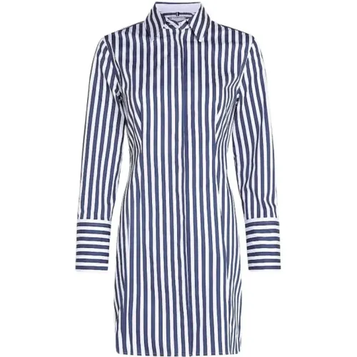 Vertikal gestreiftes Hemdkleid , Damen, Größe: XL - Tommy Hilfiger - Modalova