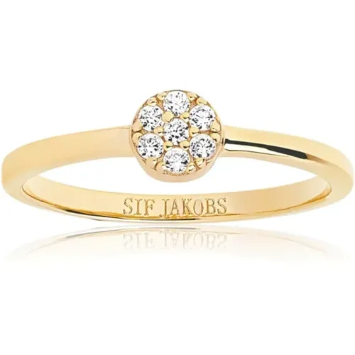 Eleganter Zirkonia Gold Ring,Rhodinierte Silberring mit Zirkonia - Sif Jakobs Jewellery - Modalova