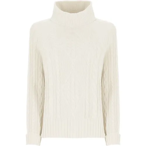 Ivory Wolle Seide Hoher Kragen Pullover - D.Exterior - Modalova