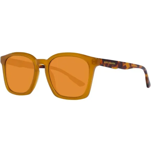 Gelbe quadratische Sonnenbrille mit braunen Verlaufsgläsern - Scotch & Soda - Modalova