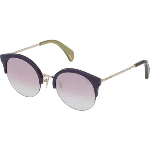 Stilvolle Violette Spiegel Sonnenbrille , Damen, Größe: 50 MM - Police - Modalova