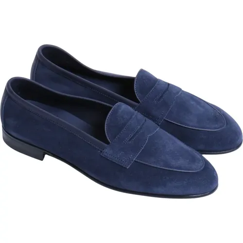 Blaue Wildleder-Loafer , Damen, Größe: 40 1/2 EU - Berwick - Modalova