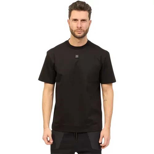 Weiches Schwarzes T-Shirt mit Gestörtem Logo , Herren, Größe: 2XL - Hugo Boss - Modalova