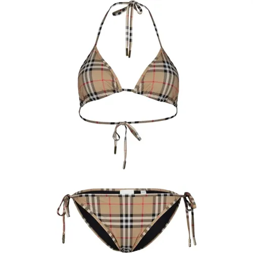 Vintage Check Triangle Bikini , Damen, Größe: S - Burberry - Modalova
