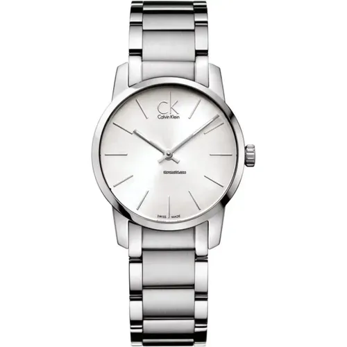 Elegant Silver Quartz Watch , female, Sizes: ONE SIZE - Calvin Klein - Modalova