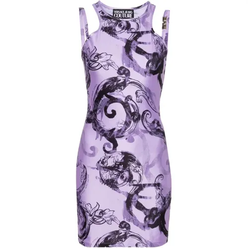 Watercolor Baroque Dress , female, Sizes: 2XS, XS - Versace Jeans Couture - Modalova