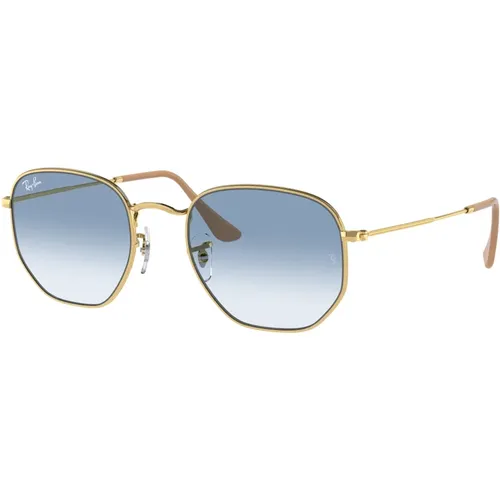 Hexagonal Sunglasses Blue Gradient Gold Frame , unisex, Sizes: 54 MM - Ray-Ban - Modalova